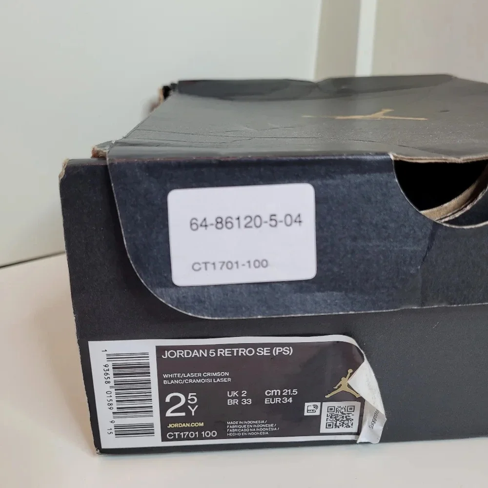 Air Jordan 5 Retro GS 'Easter' Size 2.5 Youth with Box